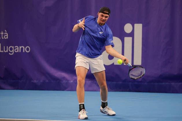 Dominic STRICKER (SUI) during Challenger Citta di Lugano, International Tennis match in Lugano, Switzerland, February 26 2026  Copyright: xRobertaxCorradin IPAxSportx xipa-agency.netx xx IPA_72097601 IPA_Agency_IPA72097601