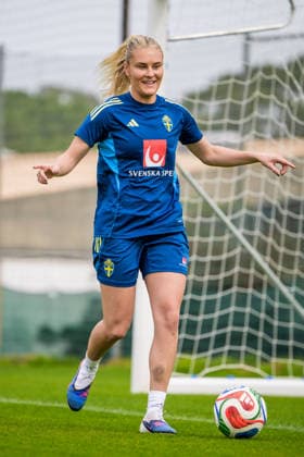 260227 Amanda NildÃ n during a training session with the women s national football team of Sweden on February 27, 2026 in Albuferia. Photo: Ludvig Thunman BILDBYRAN kod LT LT0776 fotboll football soccer fotball vm-kval kval fifa womens world cup qualifier qualifier träning practice training sverige sweden dam bbeng sverige sweden Copyright: LUDVIGxTHUNMAN BB260227LT003