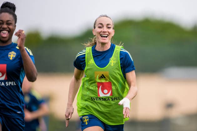 260227 Kosovare Asllani during a training session with the women s national football team of Sweden on February 27, 2026 in Albuferia. Photo: Ludvig Thunman BILDBYRAN kod LT LT0776 fotboll football soccer fotball vm-kval kval fifa womens world cup qualifier qualifier träning practice training sverige sweden dam bbeng sverige sweden Copyright: LUDVIGxTHUNMAN BB260227LT008