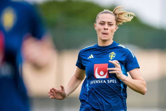 260227 During a training session with the women s national football team of Sweden on February 27, 2026 in Albuferia. Photo: Ludvig Thunman BILDBYRAN kod LT LT0776 fotboll football soccer fotball vm-kval kval fifa womens world cup qualifier qualifier träning practice training sverige sweden dam bbeng sverige sweden Copyright: LUDVIGxTHUNMAN BB260227LT011