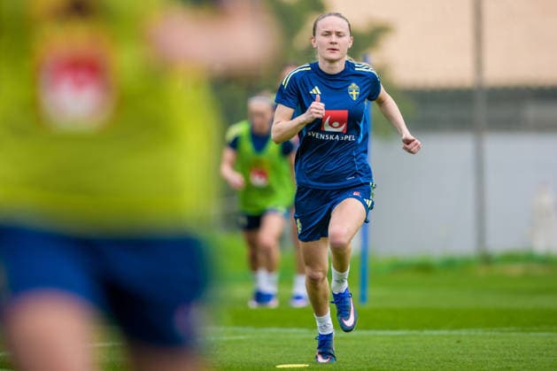 260227 Matilda Vinberg during a training session with the women s national football team of Sweden on February 27, 2026 in Albuferia. Photo: Ludvig Thunman BILDBYRAN kod LT LT0776 fotboll football soccer fotball vm-kval kval fifa womens world cup qualifier qualifier träning practice training sverige sweden dam bbeng sverige sweden Copyright: LUDVIGxTHUNMAN BB260227LT020