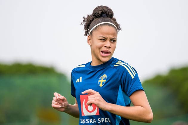 260227 Felicia Schröder during a training session with the women s national football team of Sweden on February 27, 2026 in Albuferia. Photo: Ludvig Thunman BILDBYRAN kod LT LT0776 fotboll football soccer fotball vm-kval kval fifa womens world cup qualifier qualifier träning practice training sverige sweden dam bbeng sverige sweden Copyright: LUDVIGxTHUNMAN BB260227LT023