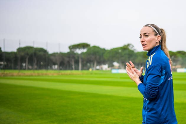 260227 Kosovare Asllani during a training session with the women s national football team of Sweden on February 27, 2026 in Albuferia. Photo: Ludvig Thunman BILDBYRAN kod LT LT0776 fotboll football soccer fotball vm-kval kval fifa womens world cup qualifier qualifier träning practice training sverige sweden dam bbeng sverige sweden Copyright: LUDVIGxTHUNMAN BB260227LT025