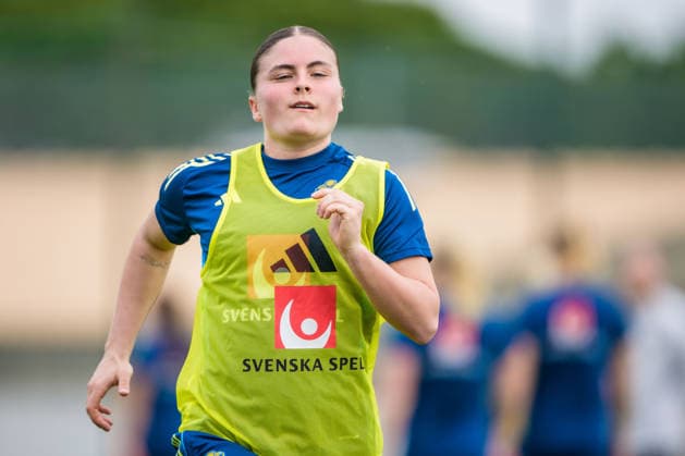260227 Hanna Wijk during a training session with the women s national football team of Sweden on February 27, 2026 in Albuferia. Photo: Ludvig Thunman BILDBYRAN kod LT LT0776 fotboll football soccer fotball vm-kval kval fifa womens world cup qualifier qualifier träning practice training sverige sweden dam bbeng sverige sweden Copyright: LUDVIGxTHUNMAN BB260227LT027