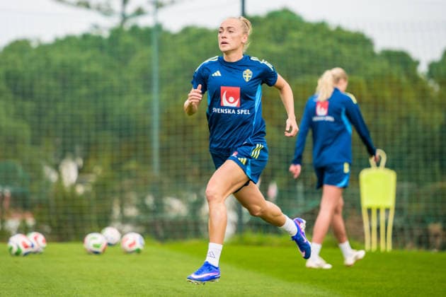 260227 Hanna Bennison during a training session with the women s national football team of Sweden on February 27, 2026 in Albuferia. Photo: Ludvig Thunman BILDBYRAN kod LT LT0776 fotboll football soccer fotball vm-kval kval fifa womens world cup qualifier qualifier träning practice training sverige sweden dam bbeng sverige sweden Copyright: LUDVIGxTHUNMAN BB260227LT039