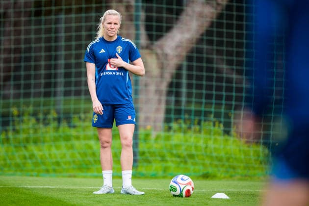 260227 Josefine Rybrink during a training session with the women s national football team of Sweden on February 27, 2026 in Albuferia. Photo: Ludvig Thunman BILDBYRAN kod LT LT0776 fotboll football soccer fotball vm-kval kval fifa womens world cup qualifier qualifier träning practice training sverige sweden dam bbeng sverige sweden Copyright: LUDVIGxTHUNMAN BB260227LT040