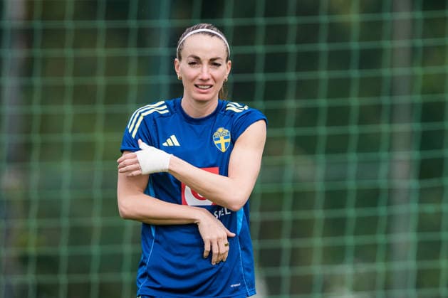 260227 Kosovare Asllani during a training session with the women s national football team of Sweden on February 27, 2026 in Albuferia. Photo: Ludvig Thunman BILDBYRAN kod LT LT0776 fotboll football soccer fotball vm-kval kval fifa womens world cup qualifier qualifier träning practice training sverige sweden dam bbeng sverige sweden Copyright: LUDVIGxTHUNMAN BB260227LT041