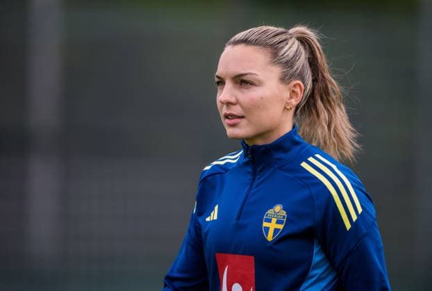 260227 Johanna Rytting Kaneryd during a training session with the women s national football team of Sweden on February 27, 2026 in Albuferia. Photo: Ludvig Thunman BILDBYRAN kod LT LT0776 fotboll football soccer fotball vm-kval kval fifa womens world cup qualifier qualifier träning practice training sverige sweden dam bbeng sverige sweden Copyright: LUDVIGxTHUNMAN BB260227LT043