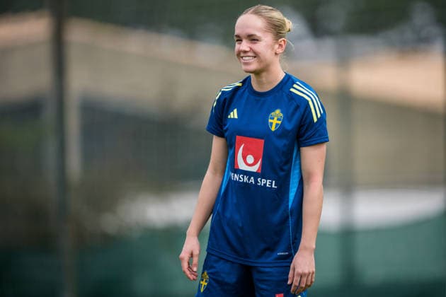 260227 Hanna Lundkvist during a training session with the women s national football team of Sweden on February 27, 2026 in Albuferia. Photo: Ludvig Thunman BILDBYRAN kod LT LT0776 fotboll football soccer fotball vm-kval kval fifa womens world cup qualifier qualifier träning practice training sverige sweden dam bbeng sverige sweden Copyright: LUDVIGxTHUNMAN BB260227LT044