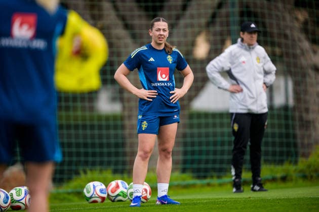 260227 Cornelia Kopacs during a training session with the women s national football team of Sweden on February 27, 2026 in Albuferia. Photo: Ludvig Thunman BILDBYRAN kod LT LT0776 fotboll football soccer fotball vm-kval kval fifa womens world cup qualifier qualifier träning practice training sverige sweden dam bbeng sverige sweden Copyright: LUDVIGxTHUNMAN BB260227LT046