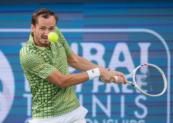 Daniil Medvedev, Dubai Duty Free Tennis Championships, Dubai, U.A.E. Tennis - Dubai Tennis Championships 2026 - ATP, Tennis Herren - Dubai Duty Free Tennis Stadium - Dubai - - United Arab Emirates - 28 February 2026. Copyright: xJuergenxHasenkopfx