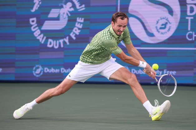 Sport Bilder des Tages Daniil Medvedev, Dubai Duty Free Tennis Championships, Dubai, U.A.E. Tennis - Dubai Tennis Championships 2026 - ATP, Tennis Herren - Dubai Duty Free Tennis Stadium - Dubai - - United Arab Emirates - 28 February 2026. Copyright: xJuergenxHasenkopfx