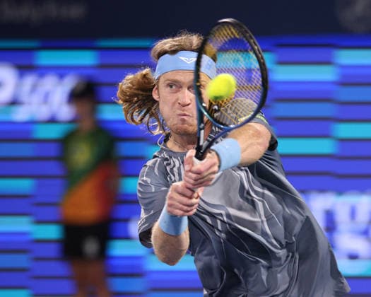 Andrey Rublev, Dubai Duty Free Tennis Championships, Dubai, U.A.E. Tennis - Dubai Tennis Championships 2026 - ATP, Tennis Herren - Dubai Duty Free Tennis Stadium - Dubai - - United Arab Emirates - 28 February 2026. Copyright: xJuergenxHasenkopfx