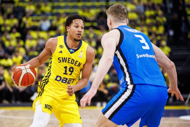 260227 Melwin Pantzar of Sweden during the FIBA World Cup Qualifier game between Sweden and Estonia on February 27, 2026 in Stockholm. Photo: Kenta Jönsson BILDBYRAN COP 210 KJ0314 basket basketball vm-kval kval fiba world cup qualifiers sverige estland sweden estonia bbeng Copyright: KENTAxJÖNSSON BB260227KJ023