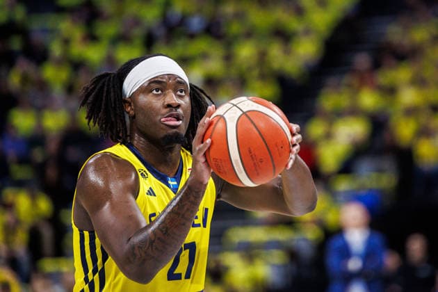 260227 Zaba Bangala of Sweden during the FIBA World Cup Qualifier game between Sweden and Estonia on February 27, 2026 in Stockholm. Photo: Kenta Jönsson BILDBYRAN COP 210 KJ0314 basket basketball vm-kval kval fiba world cup qualifiers sverige estland sweden estonia bbeng Copyright: KENTAxJÖNSSON BB260227KJ031