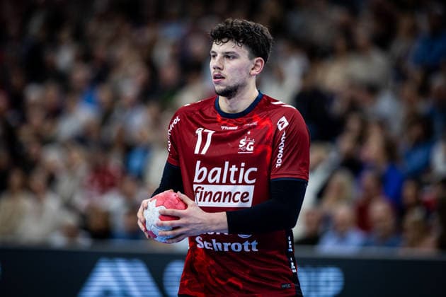 DAIKIN HBL: SG Flensburg-Handewitt vs HSG Wetzlar; 27.02.26 Marko Grgic (Nr.17, SG Flensburg-Handewitt) im Angriff DAIKIN HBL: SG Flensburg-Handewitt vs HSG Wetzlar, GP JOULE Arena am 27.02.26 Copyright: xBEAUTIFULxSPORTS MarioxM.xKobergx