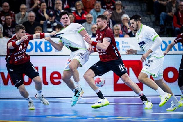 DAIKIN HBL: SG Flensburg-Handewitt vs HSG Wetzlar; 27.02.26 HSG Wetzlar im Angriff DAIKIN HBL: SG Flensburg-Handewitt vs HSG Wetzlar, GP JOULE Arena am 27.02.26 Copyright: xBEAUTIFULxSPORTS MarioxM.xKobergx