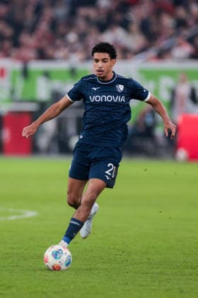 27.02.2026, Fussball, Saison 2025 2026, 2. Bundesliga, 24. Spieltag, Fortuna Düsseldorf - VfL Bochum 1848, Francis Onyeka (VfL Bochum 1848), Düsseldorf MErkur Spiel Arena NRW Deutschland xRHR-FOTO DEx