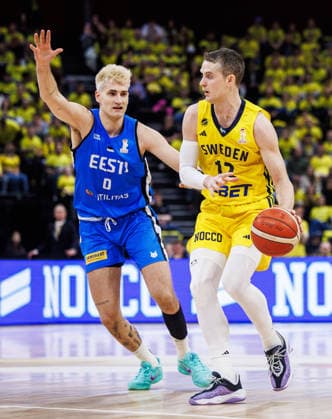 260227 Ludvig Hakanson of Sweden during the FIBA World Cup Qualifier game between Sweden and Estonia on February 27, 2026 in Stockholm. Photo: Kenta Jönsson BILDBYRAN COP 210 KJ0314 basket basketball vm-kval kval fiba world cup qualifiers sverige estland sweden estonia bbeng Copyright: KENTAxJÖNSSON BB260227KJ053