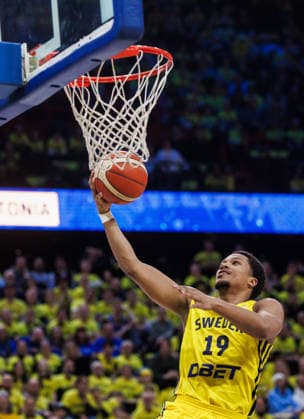 260227 Melwin Pantzar of Sweden during the FIBA World Cup Qualifier game between Sweden and Estonia on February 27, 2026 in Stockholm. Photo: Kenta Jönsson BILDBYRAN COP 210 KJ0314 basket basketball vm-kval kval fiba world cup qualifiers sverige estland sweden estonia bbeng Copyright: KENTAxJÖNSSON BB260227KJ061
