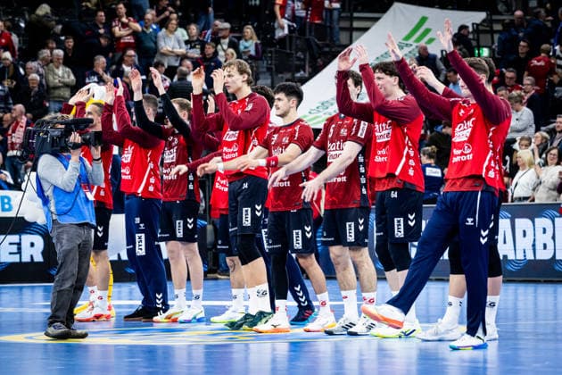 DAIKIN HBL: SG Flensburg-Handewitt vs HSG Wetzlar; 27.02.26 Jubel nach Sieg Team SG Flensburg-Handewitt DAIKIN HBL: SG Flensburg-Handewitt vs HSG Wetzlar, GP JOULE Arena am 27.02.26 DAIKIN HBL: SG Flensburg-Handewitt vs HSG Wetzlar, GP JOULE Arena am 27.02.26 Copyright: xBEAUTIFULxSPORTS MarioxM.xKobergx