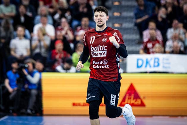 DAIKIN HBL: SG Flensburg-Handewitt vs HSG Wetzlar; 27.02.26 Jubel Torjubel bei Marko Grgic (Nr.17, SG Flensburg-Handewitt) DAIKIN HBL: SG Flensburg-Handewitt vs HSG Wetzlar, GP JOULE Arena am 27.02.26 Copyright: xBEAUTIFULxSPORTS MarioxM.xKobergx