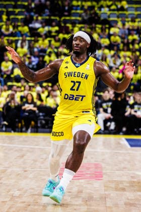 260227 Zaba Bangala of Sweden during the FIBA World Cup Qualifier game between Sweden and Estonia on February 27, 2026 in Stockholm. Photo: Kenta Jönsson BILDBYRAN COP 210 KJ0314 basket basketball vm-kval kval fiba world cup qualifiers sverige estland sweden estonia bbeng Copyright: KENTAxJÖNSSON BB260227KJ121