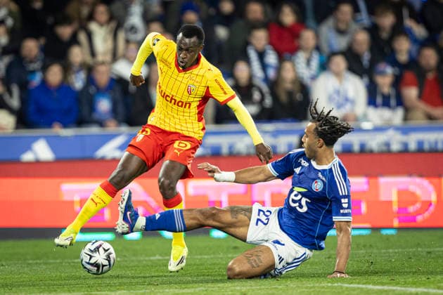 FOOTBALL : Racing Strasbourg vs Lens FC - ligue 1 - Strasbourg - 27 02 26 Saud Abdulhamid 23 et GuÃ la DouÃ 22 (RCS)  Copyright: xelyxandroxcegarrax