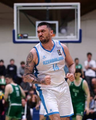 REPRO FREE *PRESS RELEASE NO REPRODUCTION FEE* EDITORIAL USE ONLY FIBA EuroBasket 2029 Pre-Qualifier, National Basketball Arena, Dublin 27 2 2026 Ireland vs Azerbaijan Azerbaijan™s Amil Hamzayev Amil Hamzayev 27 2 2026  Copyright: x INPHO BenxBradyx BB3_1334
