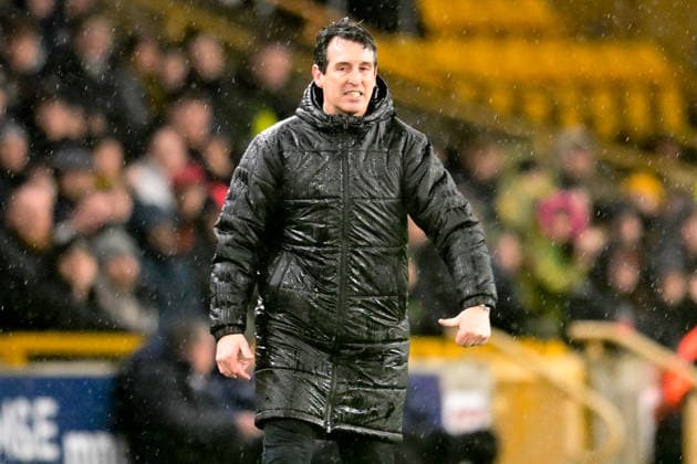 Wolverhampton Wanderers v Aston Villa, Premier League A saturated Aston Villa manager Unai Emery during the Premier League match between Wolverhampton Wanderers and Aston Villa at Molineux, Wolverhampton, UK on 27 February 2026. Wolverhampton Molineux West Midlands UK Editorial use only DataCo restrictions apply See www.football-dataco.com , Copyright: xDennisxGoodwinx PSI-23809-0046
