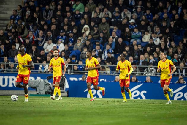 FOOTBALL : Racing Strasbourg vs Lens FC - ligue 1 - Strasbourg - 27 02 26 Joie des joueurs de l equipe de Lens (RCL) apres le but de Mamadou SangarÃ 8 but  Copyright: xelyxandroxcegarrax