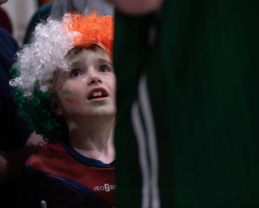 REPRO FREE *PRESS RELEASE NO REPRODUCTION FEE* EDITORIAL USE ONLY FIBA EuroBasket 2029 Pre-Qualifier, National Basketball Arena, Dublin 27 2 2026 Ireland vs Azerbaijan An Ireland fan after the match An Ireland fan after the match 27 2 2026  Copyright: x INPHO HenryxSimpsonx 27.02.26-FIBA EuroBasket 2029 Pre-Qualifier -Ireland vs Azerbaijan-5