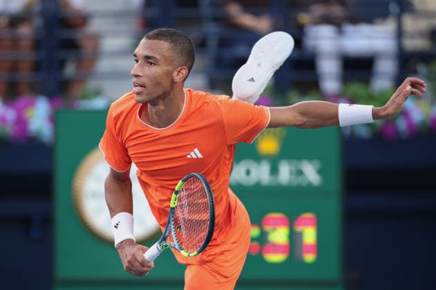 Felix Auger-Aliassime (CAN), Dubai Duty Free Tennis Championships, Dubai, U.A.E. Tennis - Dubai Tennis Championships 2026 - ATP, Tennis Herren - Dubai Duty Free Tennis Stadium - Dubai - - United Arab Emirates - 28 February 2026. Copyright: xJuergenxHasenkopfx