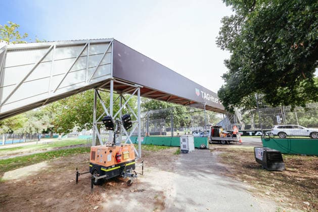 February 28, 2026, Melbourne, Victoria, Australia: MELBOURNE, AUSTRALIA - FEBRUARY 28 2026: Track build and preparations for the 2026 Formula 1 Australian Grand Prix Melbourne Australia - ZUMAp121 20260228_zsp_p121_001 Copyright: xChrisxPutnamx
