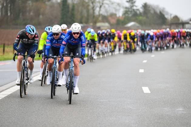 Belgian Lennert Belmans of Alpecin-Premier Tech pictured in action during the 81st edition of the men s one-day cycling race Omloop Het Nieuwsblad (UCI World Tour), the opening race of the Flemish one-day classics season, 207,6 km from Gent to Ninove, Saturday 28 February 2026. DAVIDxPINTENS  x165904763x