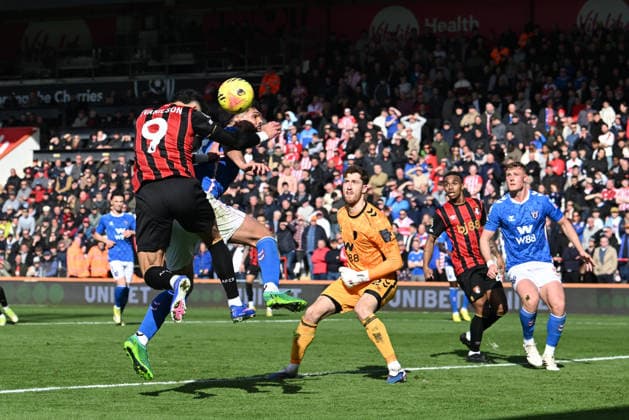 Bournemouth v Sunderland, Premier League Goal 1-1 - Evanilson (9) of AFC Bournemouth scores the equalising goal during the Premier League match between Bournemouth and Sunderland at the Vitality Stadium, Bournemouth, UK on 28 February 2026. Bournemouth Vitality Stadium Dorset UK Editorial use only DataCo restrictions apply See www.football-dataco.com , Copyright: xGrahamxHuntx PSI-23826-0071