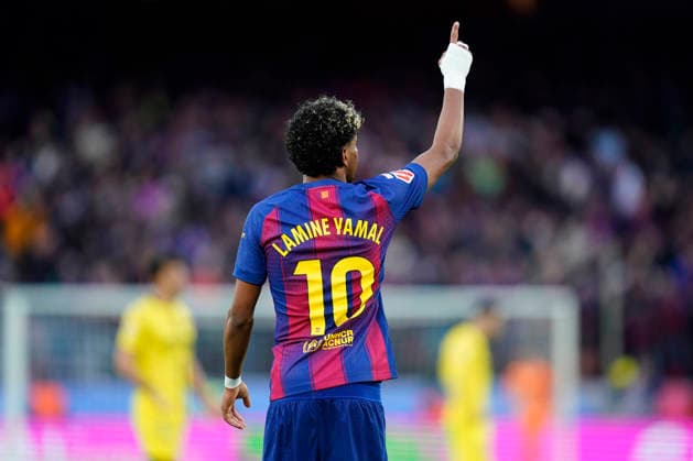 Sport Bilder des Tages ESP: FC Barcelona, Barca - Villarreal CF. La Liga EA Sports. Date 26 Lamine Yamal of FC Barcelona celebrates after scores his hat trick during the La Liga EA Sports match between FC Barcelona and Villarreal CF played at Spotify Camp Nou Stadium on 28 February 2026 in Barcelona, Spain. kpng Copyright: xSergioxRuizx xImagox PS_260228_BAR_VIL_064