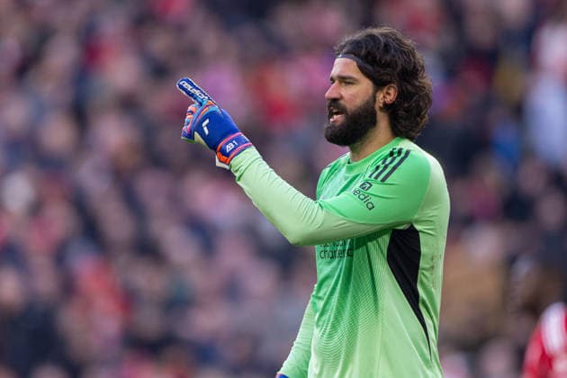 Football - FA Premier League - Liverpool FC v West Ham United FC LIVERPOOL, ENGLAND - Saturday, February 28, 2026: Liverpool s goalkeeper Alisson Becker during the FA Premier League match between Liverpool FC and West Ham United FC at Anfield. (Photo by David Rawcliffe Propaganda) LIVERPOOL Anfield MERSEYSIDE ENGLAND  Copyright: xDavidxRawcliffex P2026-02-28-Liverpool_West_Ham-114