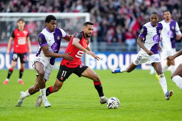 Stade Rennais FC v Toulouse FC - Ligue 1 McDonald s 2025 2026 24 Dayann METHALIE (tfc) - 11 Mousa TAMARI (srfc) during the Ligue 1 McDonald s match between Rennes and Toulouse at Roazhon Park on February 28, 2026 in Rennes, France. Rennes France  Copyright: xFEPx 776348309