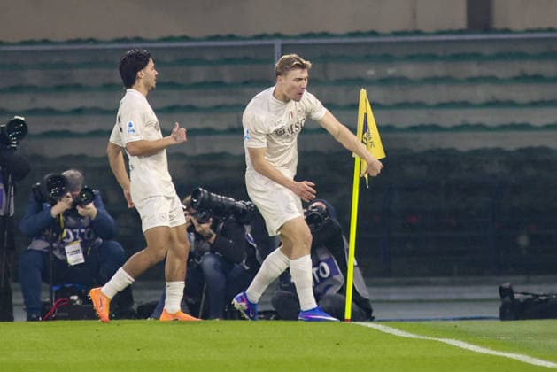 Rasmus Hojlund of SSC Napoli celebrates after scoring during Hellas Verona FC vs SSC Napoli, 27Â° Serie A Enilive 2025-26 game at Marcantonio Bentegodi stadium in Verona (VR), Italy, on February 28, 2026.  Copyright: xDavidexCasentini IPAxSportx xipa-agency.netx xx IPA_72160442 IPA_Agency_IPA72160442