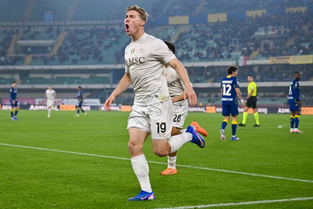 CALCIO - Serie A - Hellas Verona FC vs SSC Napoli Napoli s Rasmus Hojlund celebrates after scoring a goal during Hellas Verona FC vs SSC Napoli, Italian soccer Serie A match in Verona, Italy, February 28 2026 Verona Italy  Copyright: xIPAxSport ABACAx