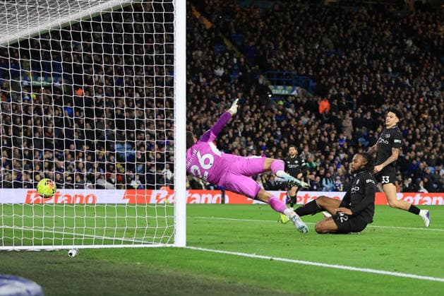 Football - Premier League - Leeds United v Manchester City 28th February 2026 - Premier League - Leeds United v Manchester City - Antoine Semenyo of Manchester City scores their 1st goal - Photo: Simon Stacpoole Offside. Leeds UK Copyright: xSimonxStacpoolexOffside