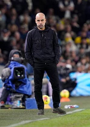 Leeds, England, 28th February 2026. Pep Guardiola coach of Manchester City during the Leeds United vs Manchester City Premier League match at Elland Road, Leeds. Picture credit should read: Andrew Yates Sportimage EDITORIAL USE ONLY. No use with unauthorised audio, video, data, fixture lists, club league logos or live services. Online in-match use limited to 120 images, no video emulation. No use in betting, games or single club league player publications. SPI_064_AY_Leeds_Man_City SPI-4565-0064
