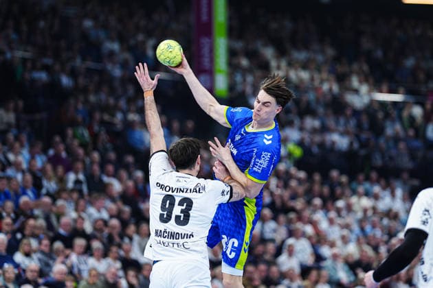 Sport Bilder des Tages Veron Nacinovic (THW Kiel, 93), Miro Schluroff (VfL Gummersbach, 15) GER, THW Kiel vs. VfL Gummersbach, Handball, 1. Bundesliga, Spieltag 23, Saison 2025 2026, 28.02.2026 GER, THW Kiel vs. VfL Gummersbach, Handball, 1. Bundesliga, Spieltag 23, Saison 2025 2026, 28.02.2026 Kiel Copyright: xEibner-Pressefoto MarcelxvonxFehrnx EP_MFN