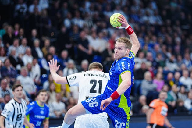 Wurf Tor Ellidi Snaer Vidarsson (VfL Gummersbach, 04) GER, THW Kiel vs. VfL Gummersbach, Handball, 1. Bundesliga, Spieltag 23, Saison 2025 2026, 28.02.2026 GER, THW Kiel vs. VfL Gummersbach, Handball, 1. Bundesliga, Spieltag 23, Saison 2025 2026, 28.02.2026 Kiel Copyright: xEibner-Pressefoto MarcelxvonxFehrnx EP_MFN