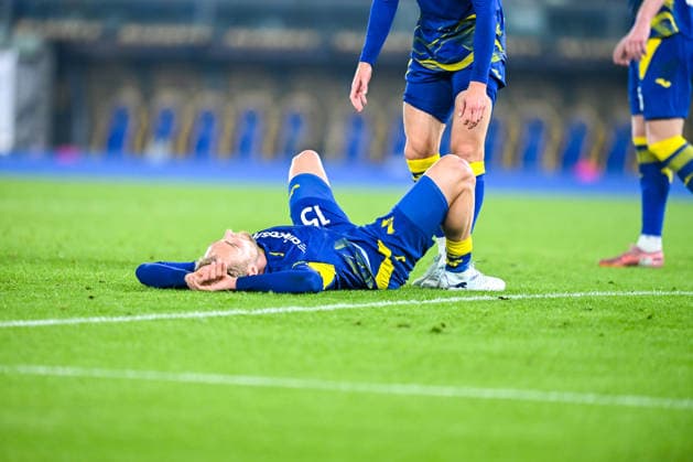 Hellas Verona s Victor Nelsson shows his disappointment during Hellas Verona FC vs SSC Napoli, Italian soccer Serie A match in Verona, Italy, February 28 2026  Copyright: xAlessioxMarini IPAxSportx xipa-agency.netx xx IPA_72166439 IPA_Agency_IPA72166439
