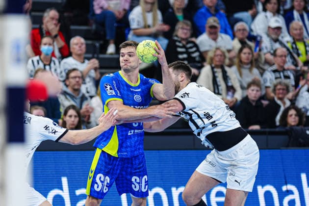 Kay Smits (VfL Gummersbach, 31), Harald Reinkind (THW Kiel, 06) GER, THW Kiel vs. VfL Gummersbach, Handball, 1. Bundesliga, Spieltag 23, Saison 2025 2026, 28.02.2026 GER, THW Kiel vs. VfL Gummersbach, Handball, 1. Bundesliga, Spieltag 23, Saison 2025 2026, 28.02.2026 Kiel Copyright: xEibner-Pressefoto MarcelxvonxFehrnx EP_MFN