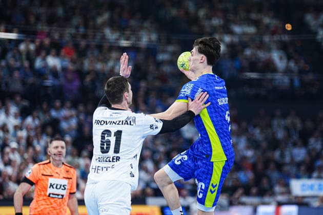 Hendrik Pekeler (THW Kiel, 61), Miro Schluroff (VfL Gummersbach, 15) GER, THW Kiel vs. VfL Gummersbach, Handball, 1. Bundesliga, Spieltag 23, Saison 2025 2026, 28.02.2026 GER, THW Kiel vs. VfL Gummersbach, Handball, 1. Bundesliga, Spieltag 23, Saison 2025 2026, 28.02.2026 Kiel Copyright: xEibner-Pressefoto MarcelxvonxFehrnx EP_MFN