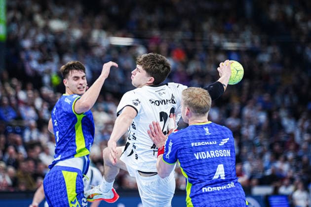 Wurf Tor Rasmus Ankermann (THW Kiel, 22) GER, THW Kiel vs. VfL Gummersbach, Handball, 1. Bundesliga, Spieltag 23, Saison 2025 2026, 28.02.2026 GER, THW Kiel vs. VfL Gummersbach, Handball, 1. Bundesliga, Spieltag 23, Saison 2025 2026, 28.02.2026 Kiel Copyright: xEibner-Pressefoto MarcelxvonxFehrnx EP_MFN