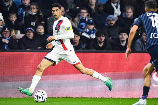 FOOTBALL : AC Le Havre vs Paris SG - Ligue 1 McDonald s - JournÃ e 24 - 28 02 2026 Achraf Hakimi (Paris SG) Le HavreFrance  Copyright: xBaptistexAutissierx